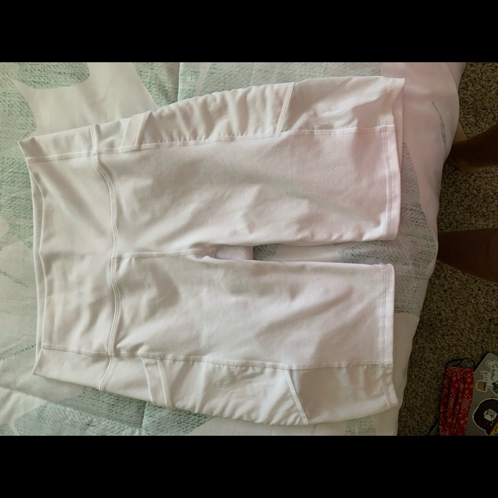 Fabletics white bike shorts